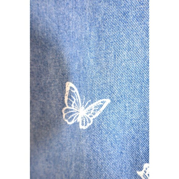Simple Society Butterfly Jeans Baggy High Rise Print Y2K Soft Girl Coquette - Picture 4 of 12